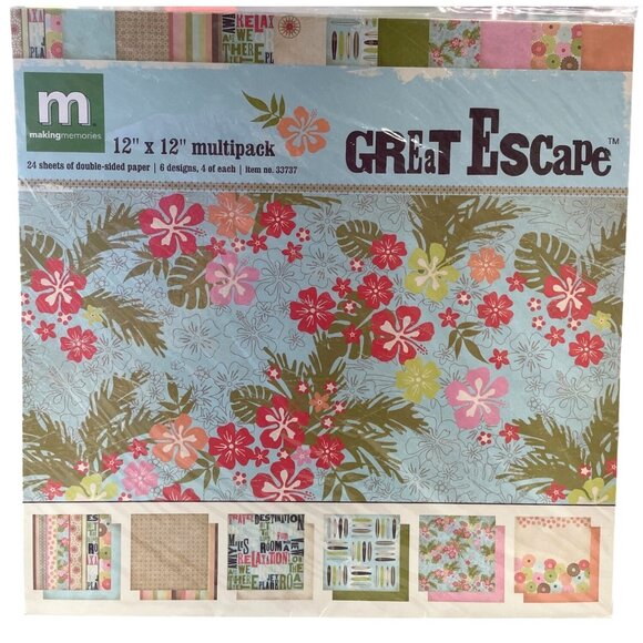 Making Memories Tropical Designs Great Escape Scrapbook Paper Double-Sided - Picture 1 of 5